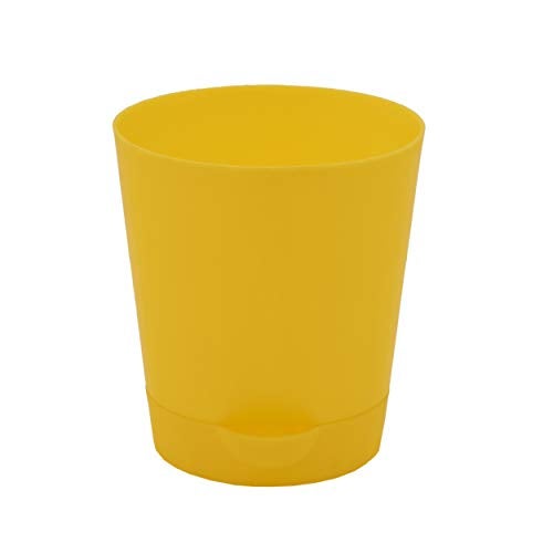 garbnoire Self Watering Planter Pot with Bottom Tray/Plate - (4 inch) Indoor Outdoor Balcony Plant Pot | Home Garden Office Flowering Container Cover | Living Room Decor (Yellow, 3) - Image 5