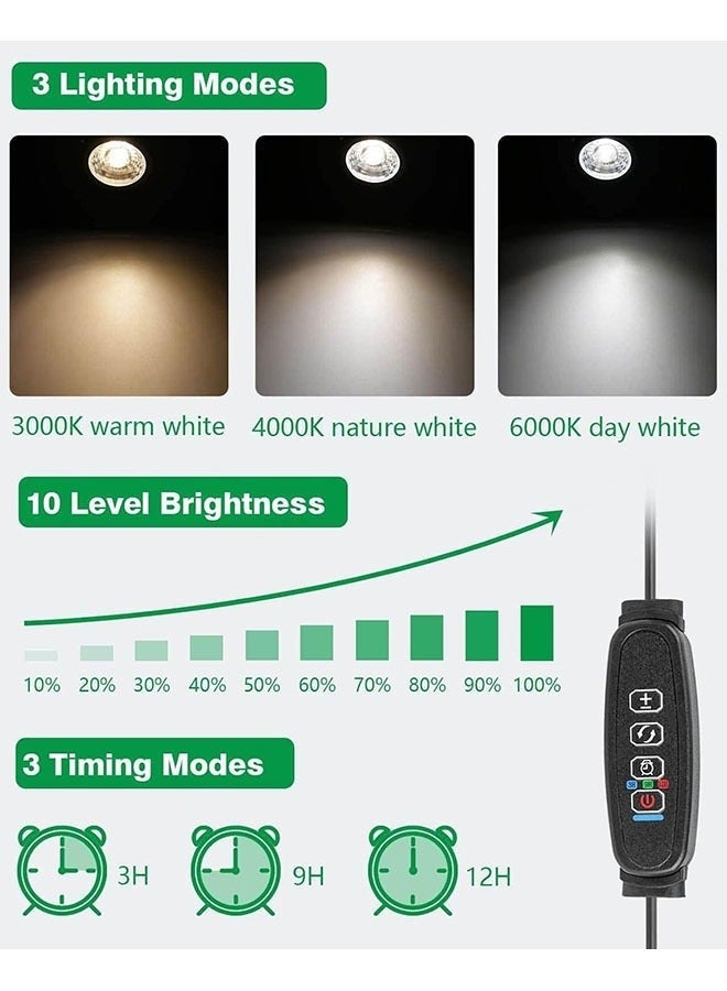 أضواء سبوت LED قابلة للتعتيم للإضاءة الداخلية - أضواء سبوت أرضية تعمل بالطاقة USB بقوة 3 واط للإضاءة الداخلية مع 3 أوضاع إضاءة ملونة ووظيفة مؤقت تشغيل/إيقاف تلقائي (3 ساعات، 6 ساعات، 9 ساعات)، (أسود) - Image 3