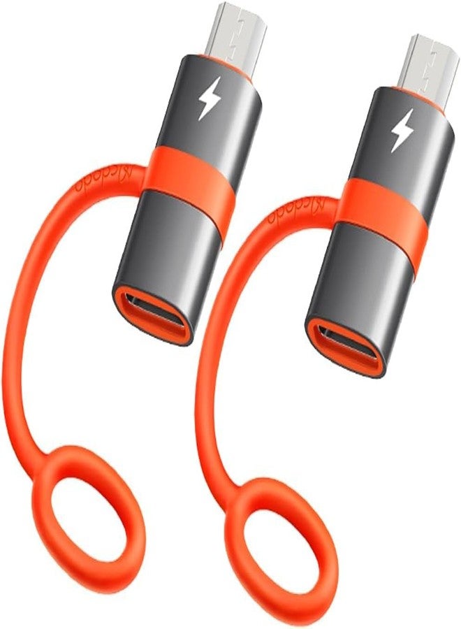 mcdodo USB-C to Micro USB Adapter with Lanyard-2Pack, Type C Female to Micro USB Male Convert Connector Support Charge & Data Transfer Fit Galaxy S7/S7 Edge,Nexus 5/6 and Micro USB Devices - Image 1