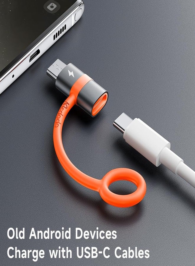 mcdodo USB-C to Micro USB Adapter with Lanyard-2Pack, Type C Female to Micro USB Male Convert Connector Support Charge & Data Transfer Fit Galaxy S7/S7 Edge,Nexus 5/6 and Micro USB Devices - Image 2