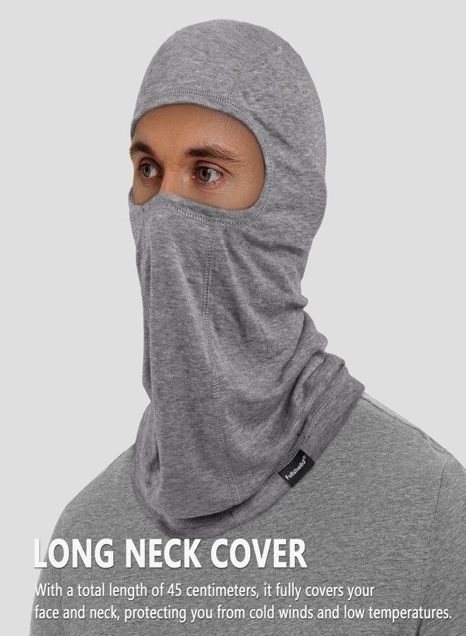 Fullsheild Summer Cooling Balaclava Face Mask Breathable Merino Wool for Men Women Motorcycle Balaclava Snowboarding Gear Winter Ski Mask Grey - Image 3
