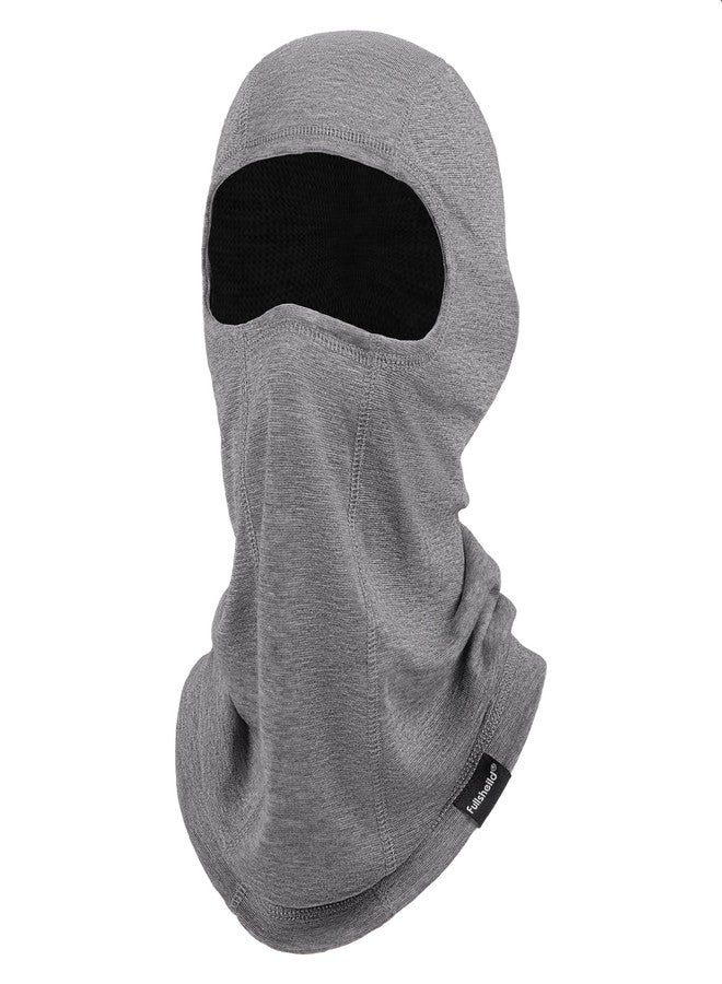 Fullsheild Summer Cooling Balaclava Face Mask Breathable Merino Wool for Men Women Motorcycle Balaclava Snowboarding Gear Winter Ski Mask Grey - Image 1