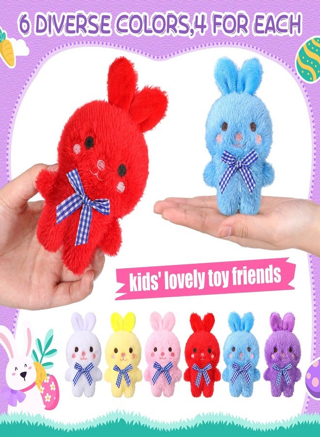 Blueweenly 24 Pcs Easter Bunny Stuffed Animal Bulk Easter Bunny Plush Mini Rabbit Plush Tiny Rabbits Plushies Dolls for Gift Easter Baskets Filler Party Favors - Image 3