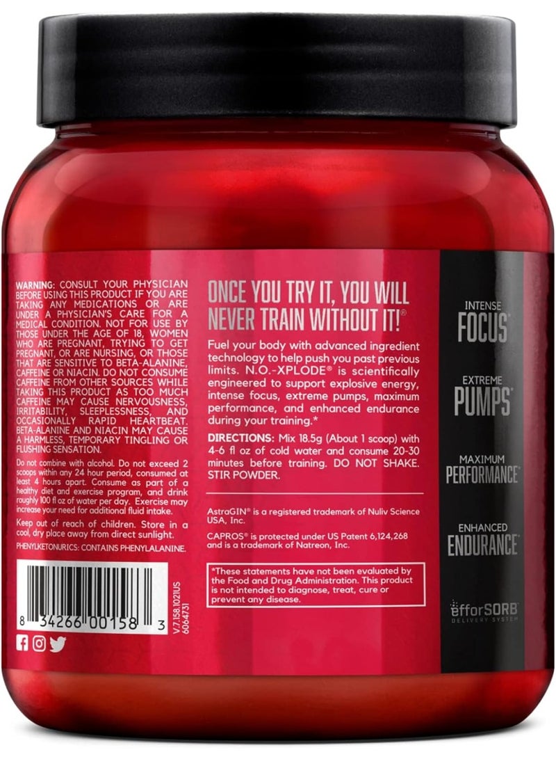 بي إس إن BSN N.O.-XPLODE، وزن 1.22 رطل (30 حصة)، نكهة البطيخ (6 عبوات في الكرتونة) - Image 2
