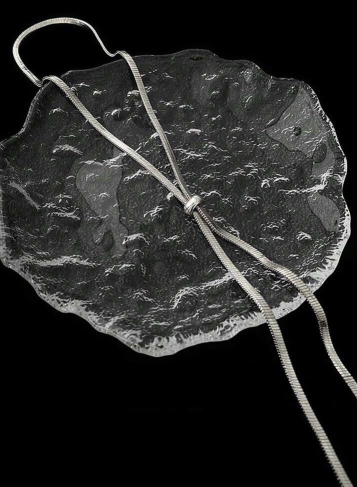 Casual collection Elegant Stainless Steel Siver Played Long Necklace For Women - Image 5