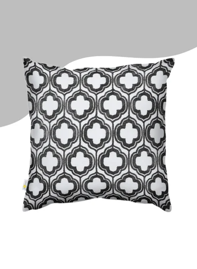 Donetella Decorative Embroidered Cushion Cover black/White 45x45Cm (Without Filler)
