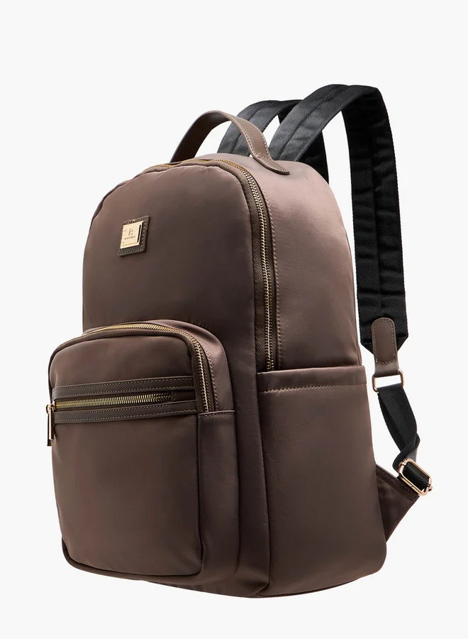 فلورا بيلا من شو إكسبرس Solid Backpack with Adjustable Straps and Zip Closure - 13x29x38 cm