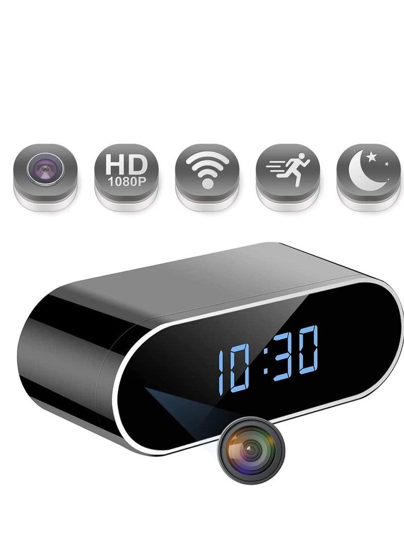 HD WIFI Clock Camera Table Clock Surveillance Security Camera Black - Image 2