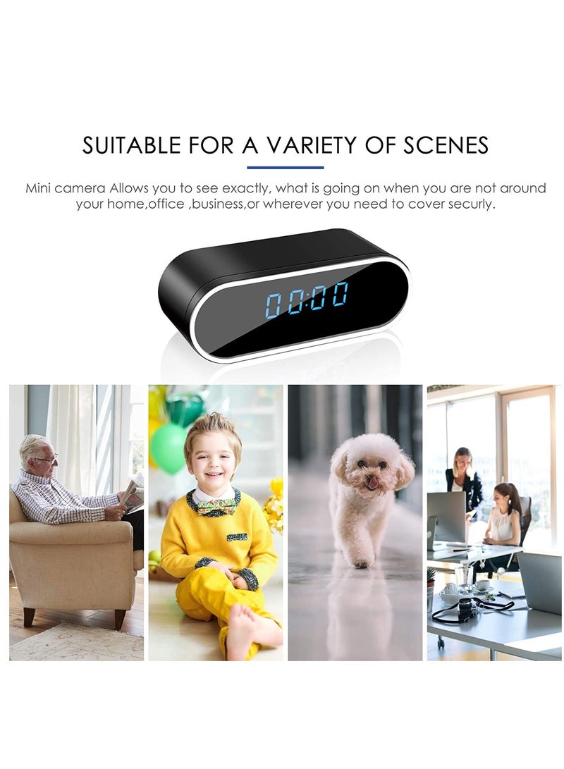 HD WIFI Clock Camera Table Clock Surveillance Security Camera Black - Image 3