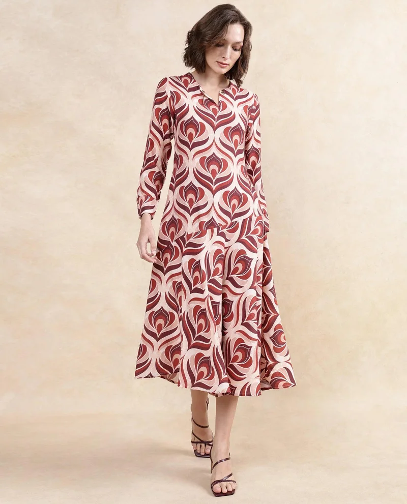 ريريزم Women's Midi Floral Print Dress