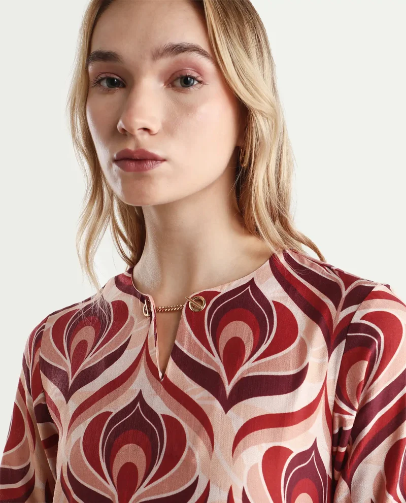 Rareism Women's Midi Floral Print Dress