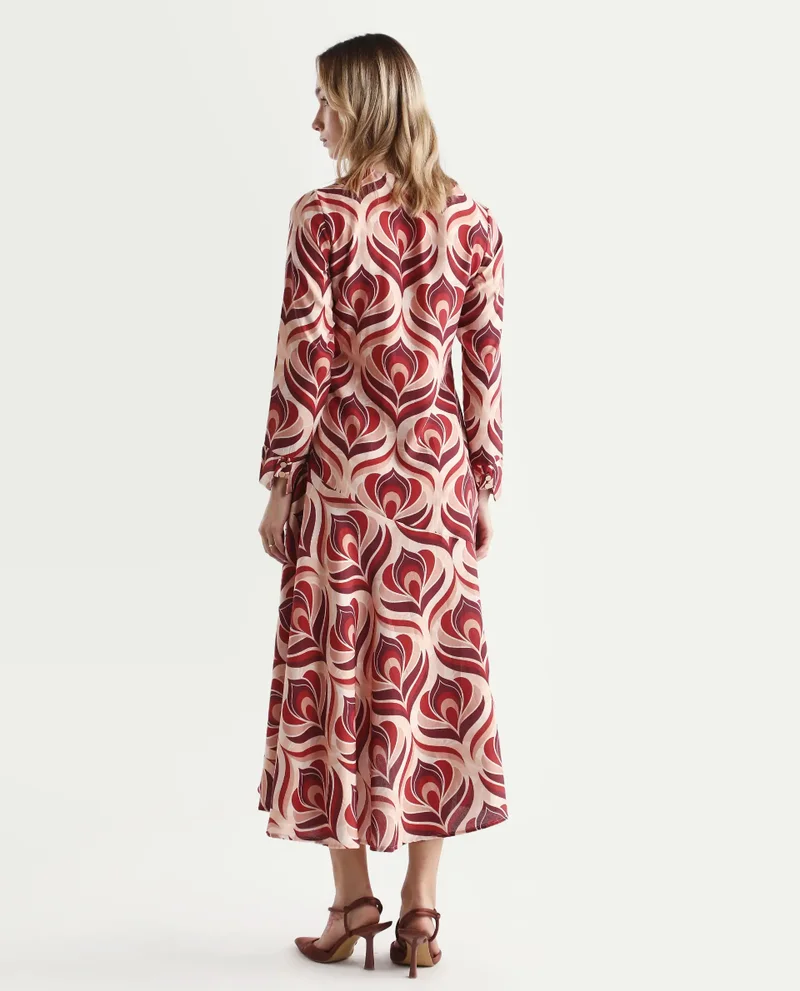 Rareism Women's Midi Floral Print Dress