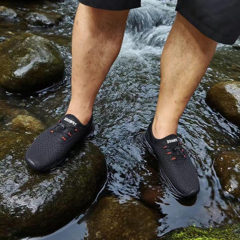 DOUSSPRT Men's Water Shoes Quick Drying Sports Aqua Shoes AllBlack Size 10 - Image 2