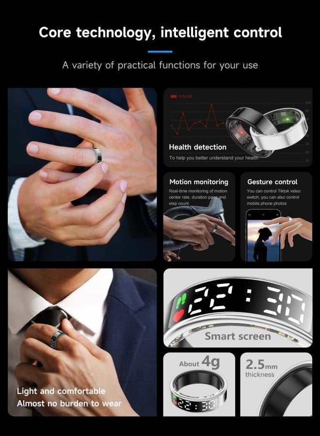 Smart Ring Health Tracker, Anillo Inteligente para Hombre, Health Rings for Women  Men, Long Lasting Batteries Sleep Ring, Waterproof Fitness Tracker   Inner diameter 19.9mm - Image 3
