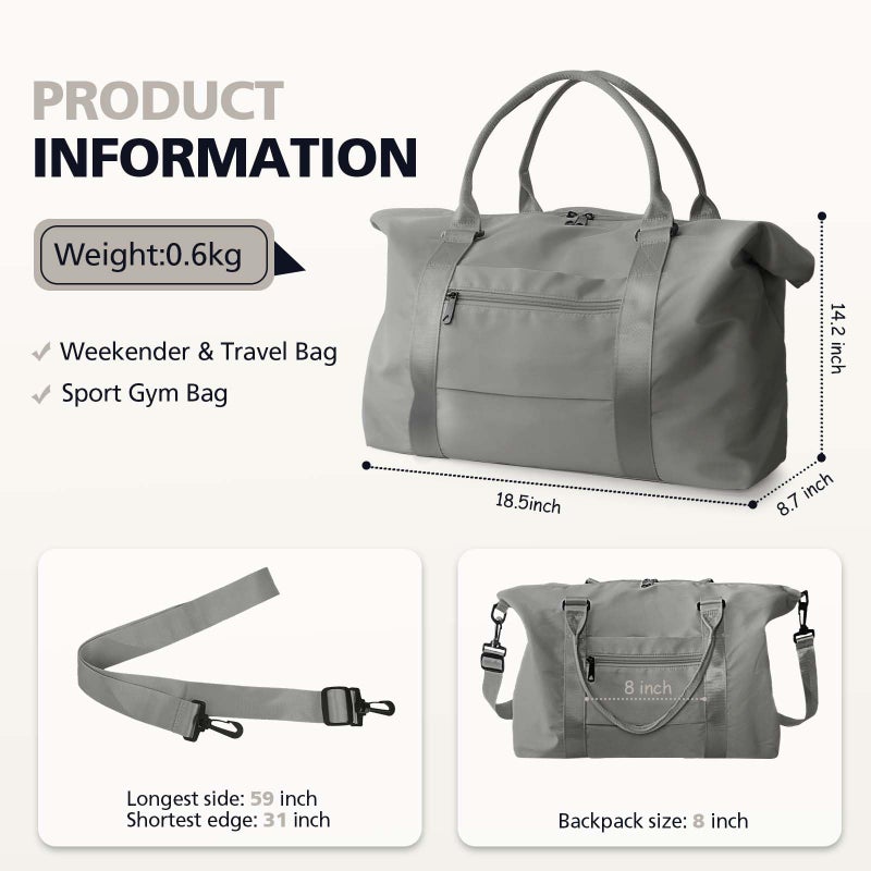 TOPBAG Travel Duffle Bag, Waterproof Weekender Bag Carry On Tote Bags for Women, Travel Essentials Sport Gym Bag for Men, Hospital Bag for Labor and Delivery, Overnight Bag Luggage Bag with Trolley Sleeve - Image 4
