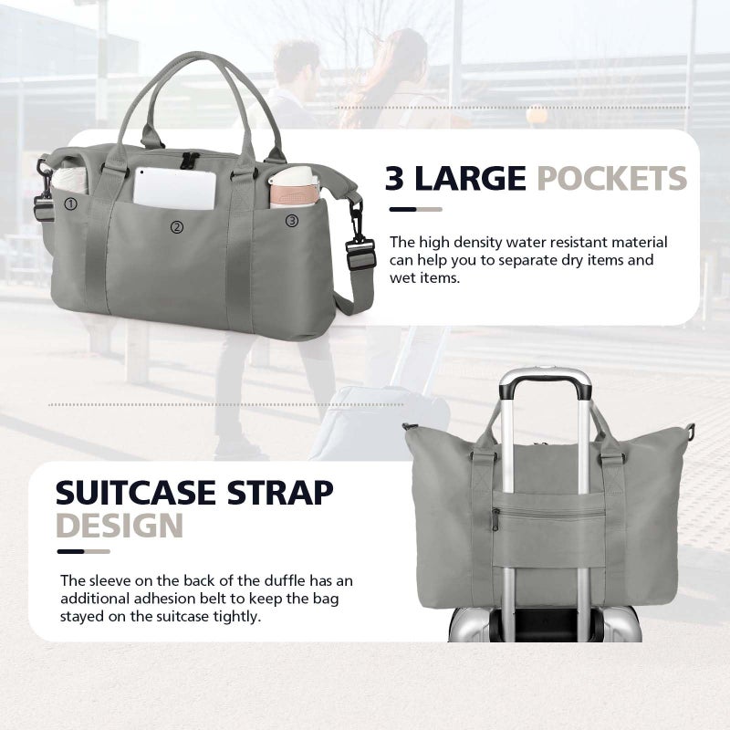 TOPBAG Travel Duffle Bag, Waterproof Weekender Bag Carry On Tote Bags for Women, Travel Essentials Sport Gym Bag for Men, Hospital Bag for Labor and Delivery, Overnight Bag Luggage Bag with Trolley Sleeve - Image 5