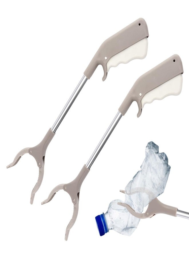 EMVANV Grabber Tool, 2pcs 40cm Grabber Reacher Tool Trash Litter Picker Trash Adults Kids Senior Reacher Claw Rubbish Tong Portable Grabber Tool(Light Brown) - Image 2