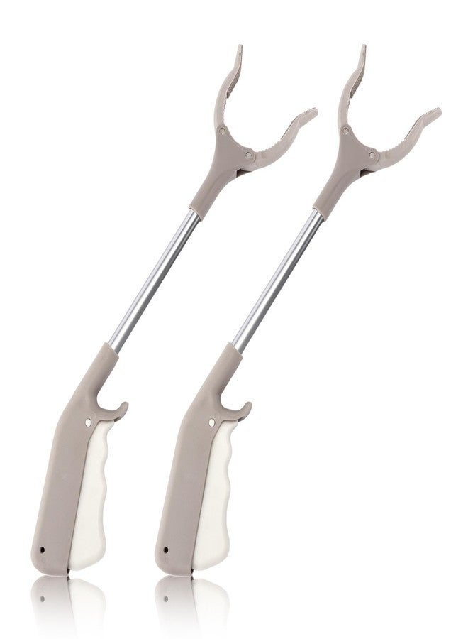 EMVANV Grabber Tool, 2pcs 40cm Grabber Reacher Tool Trash Litter Picker Trash Adults Kids Senior Reacher Claw Rubbish Tong Portable Grabber Tool(Light Brown) - Image 1