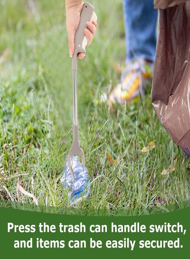 EMVANV Grabber Tool, 2pcs 40cm Grabber Reacher Tool Trash Litter Picker Trash Adults Kids Senior Reacher Claw Rubbish Tong Portable Grabber Tool(Light Brown) - Image 5