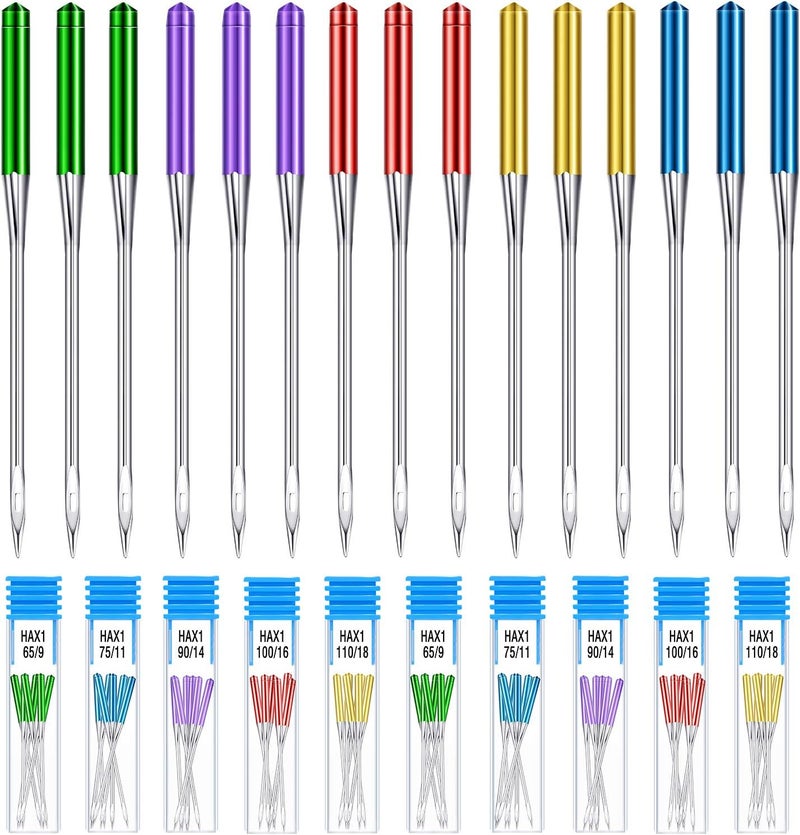 WILLBOND 30 Pcs Sewing Machine Needles Universal Regular Point Machine Needles for Home Compatible with Singer, Brother and Old Sew Machines(9, 11, 14, 16, 18,Bright Color) - Image 1