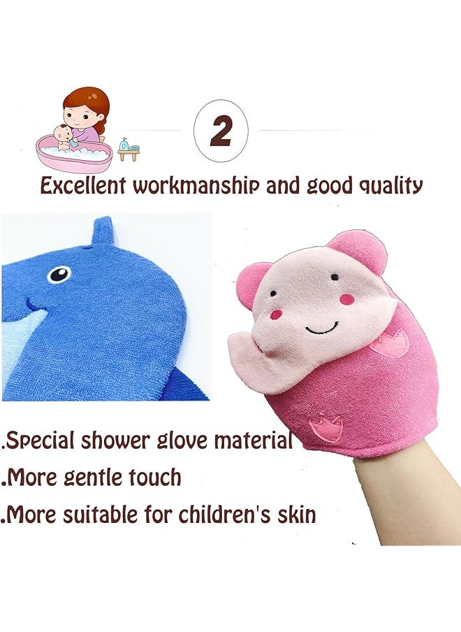 erorex 5Pcs Animal Bath Towel Spa Mitt Baby Washcloth Bath Scrubber For Body Kids Body Scrub Puppet Wash  - Image 4