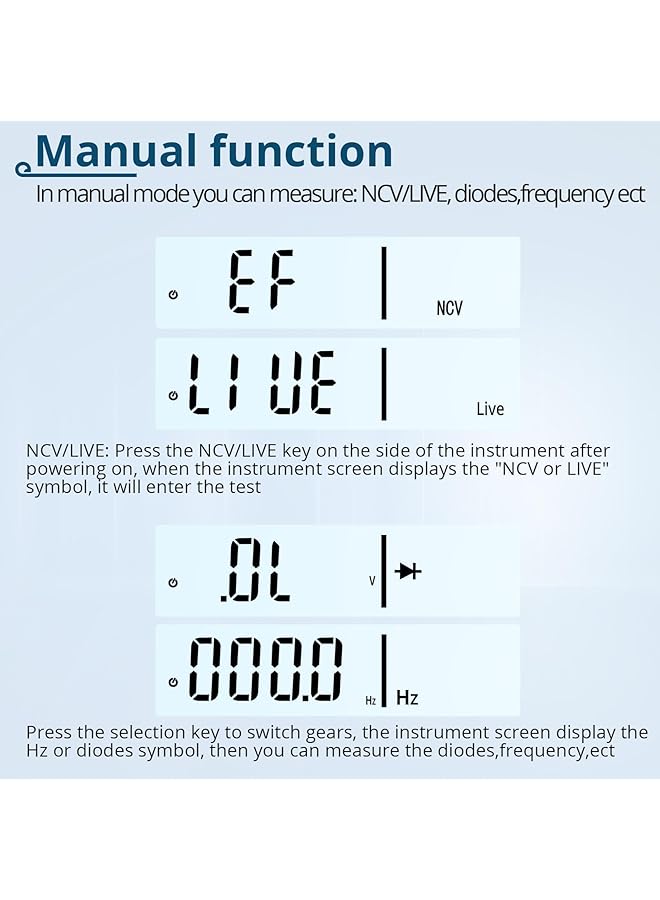 KASTWAVE Multimeter Ac/Dc Voltage Tester, 6000 Counts Pen Type Professional Current Meter, Non-Contact Electricians Voltmeter Tester For Ac/Dc Voltage, Live Wire, Resistance, Continuity And Diode Tests - Image 4