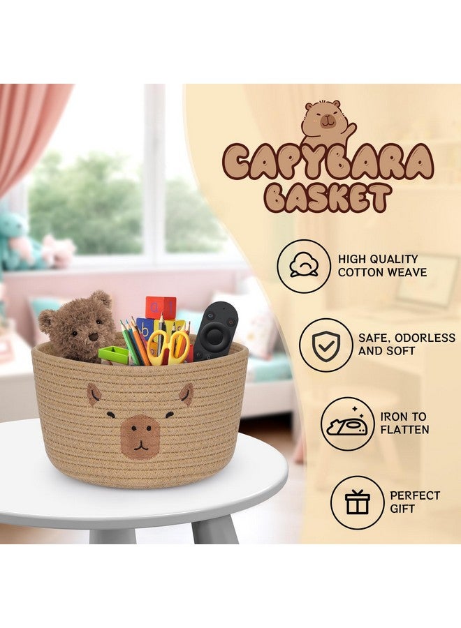 LSYDCARM Capybara Cotton Rope Basket, 9.5" x 5" Small Woven Storage Basket, Cute Pet Toy Basket for Organizing, Nursery Decor, Housewarming Gift & Baby Shower Gifts (Brown) - Image 5