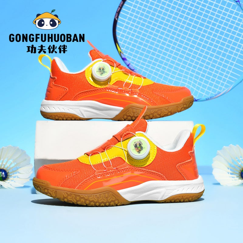 Girls Shoes Sneaker Rotating Button Sneaker Boys Leather Professional Training Sneakers - Image 1