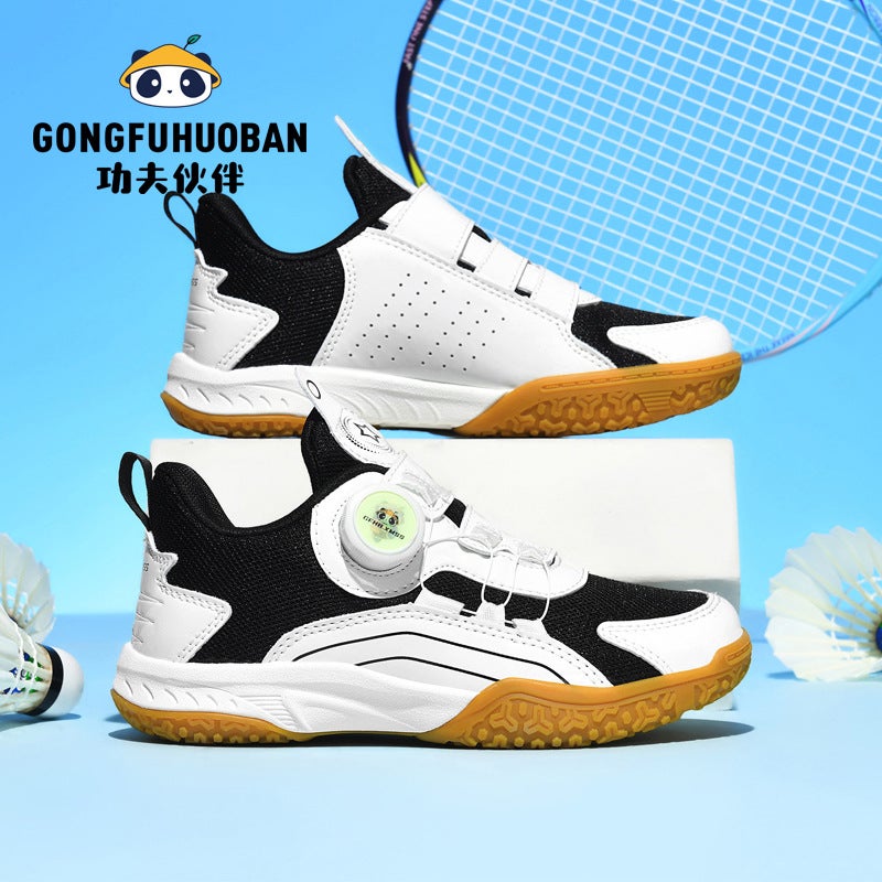 Girls Shoes Sneaker Rotating Button Sneaker Boys Leather Professional Training Sneakers - Image 2