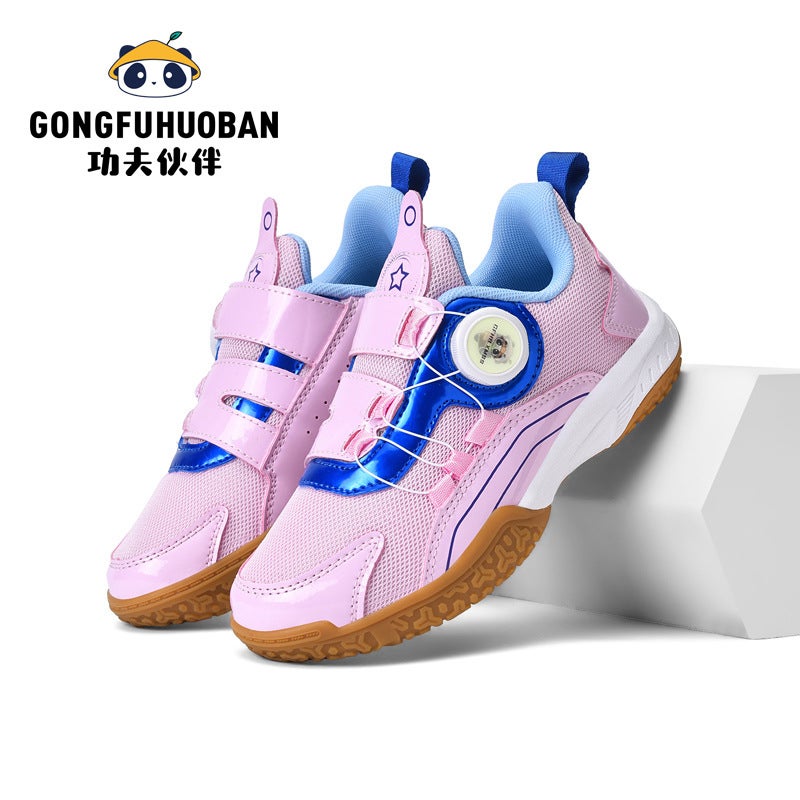 Girls Shoes Sneaker Rotating Button Sneaker Boys Leather Professional Training Sneakers - Image 5