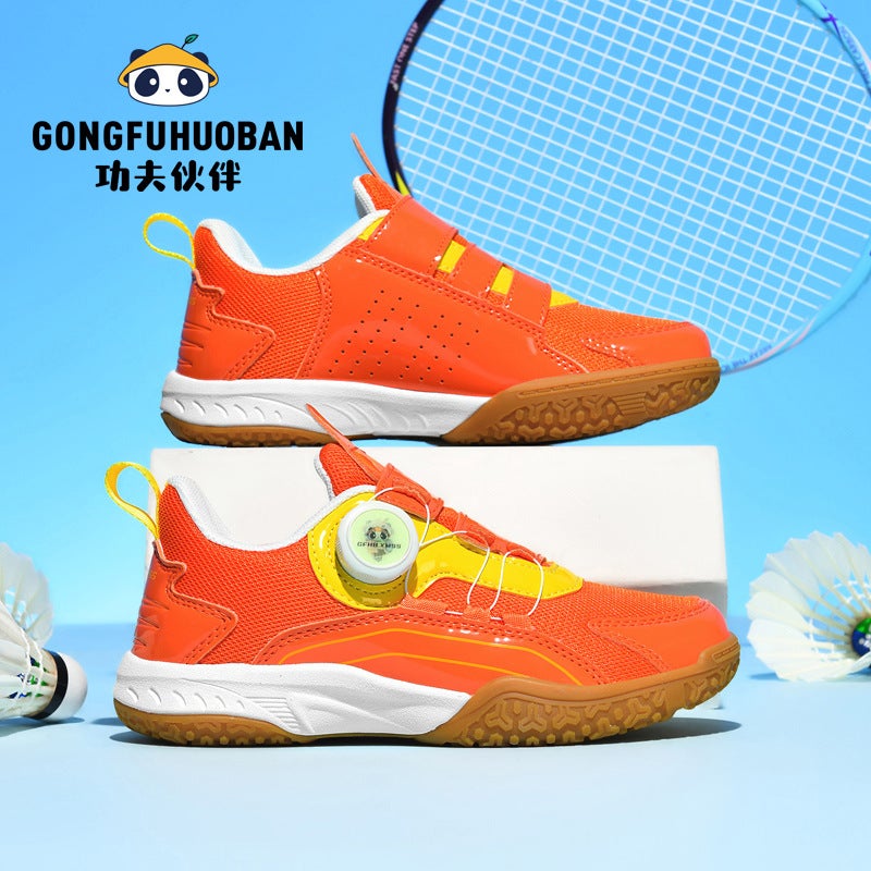 Girls Shoes Sneaker Rotating Button Sneaker Boys Leather Professional Training Sneakers - Image 4