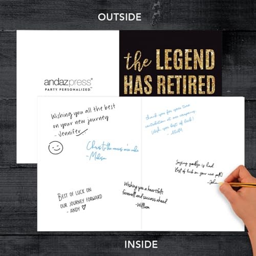 Andaz Press Funny Jumbo Retirement Card With Envelope 8.5 x 11 inch, Farewell Office, The Legend Has Retired 1-Pack, Includes Envelope - Image 3