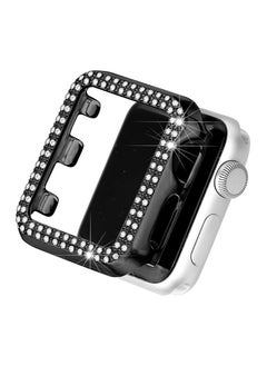 Compatible for Women Apple Watch  38mm, Bling Case Cover for iWatch Series 10 9 8 7 6 / SE 5 4 3 2 1 Ultra [No Screen Protector] (38mm, Black)