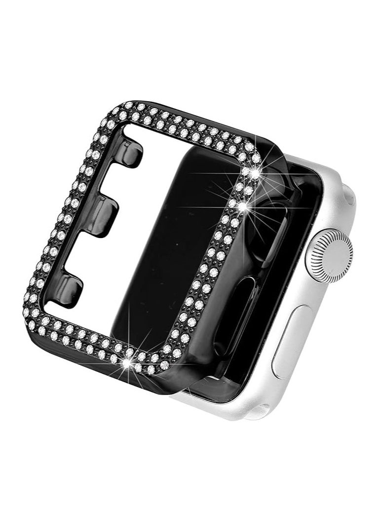 Generic - Compatible for Women Apple Watch  38mm, Bling Case Cover for iWatch Series 10 9 8 7 6 / SE 5 4 3 2 1 Ultra [No Screen Protector] (38mm, Black) - Image 1