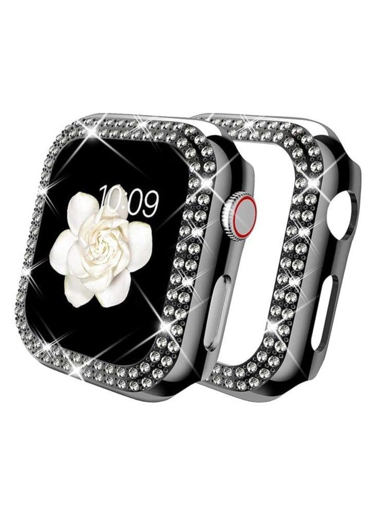 Generic - Compatible for Women Apple Watch  38mm, Bling Case Cover for iWatch Series 10 9 8 7 6 / SE 5 4 3 2 1 Ultra [No Screen Protector] (38mm, Black) - Image 1