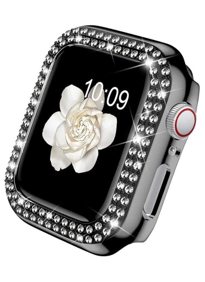Generic - Compatible for Women Apple Watch  38mm, Bling Case Cover for iWatch Series 10 9 8 7 6 / SE 5 4 3 2 1 Ultra [No Screen Protector] (38mm, Black) - Image 1