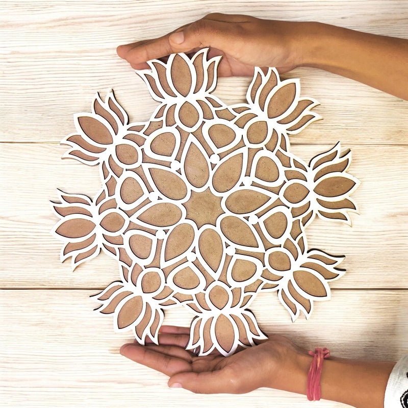 ascension Portable Rangoli(11 Inches)Stencil For Decor DIY Craft Reusable Templates For Floor Table Just Fill With Rangoli Atta Or Grains For Navratri Pongal Pooja Mandir Mats For Decoration(Design 2) - Image 3