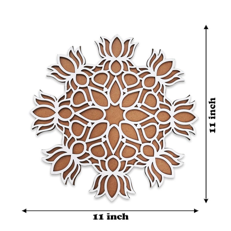 ascension Portable Rangoli(11 Inches)Stencil For Decor DIY Craft Reusable Templates For Floor Table Just Fill With Rangoli Atta Or Grains For Navratri Pongal Pooja Mandir Mats For Decoration(Design 2) - Image 5