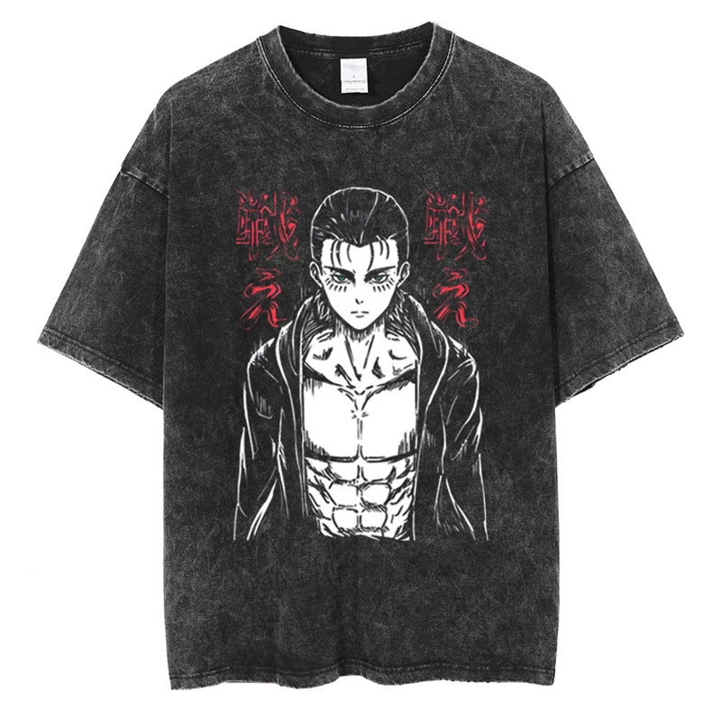 Hip Hop Streetwear Harajuku Anime Graphic Print T Shirt Men - Image 1