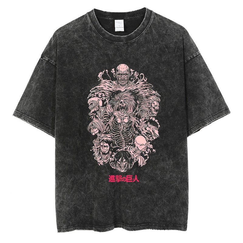 Hip Hop Streetwear Harajuku Anime Graphic Print T Shirt Men - Image 2