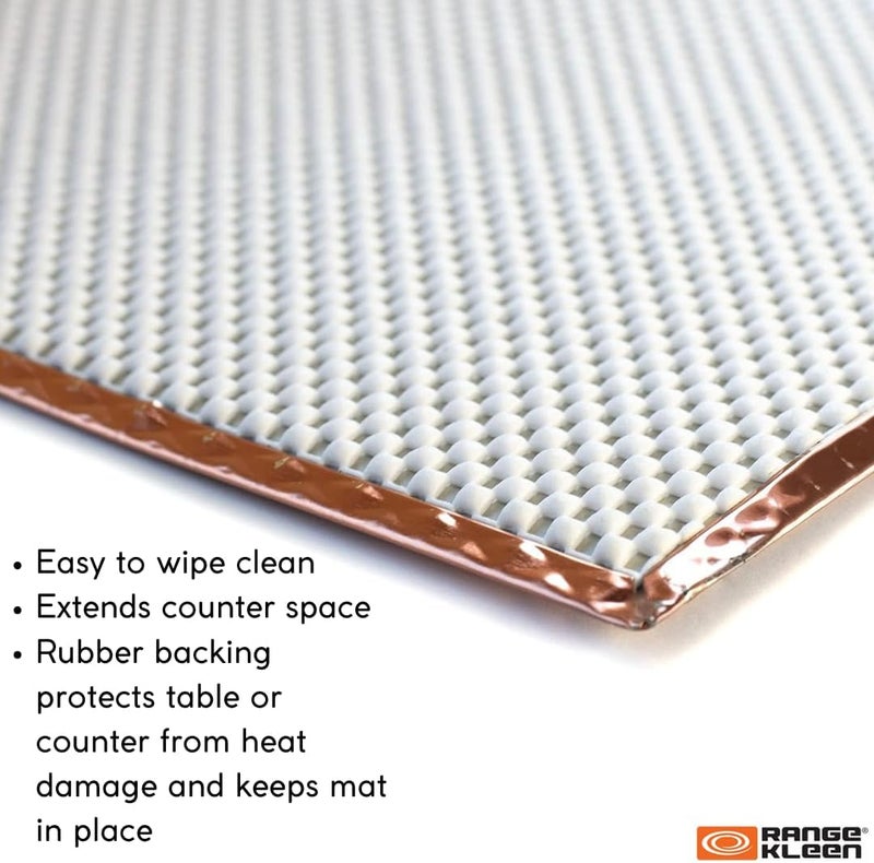 Range Kleen Heat Resistant, Non-Slip, Metal Counter/Table Protector Mat, Large - 14" x 17" - 2 Pack - Copper Color - Image 4