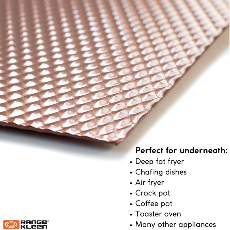 Range Kleen Heat Resistant, Non-Slip, Metal Counter/Table Protector Mat, Large - 14" x 17" - 2 Pack - Copper Color - Image 3