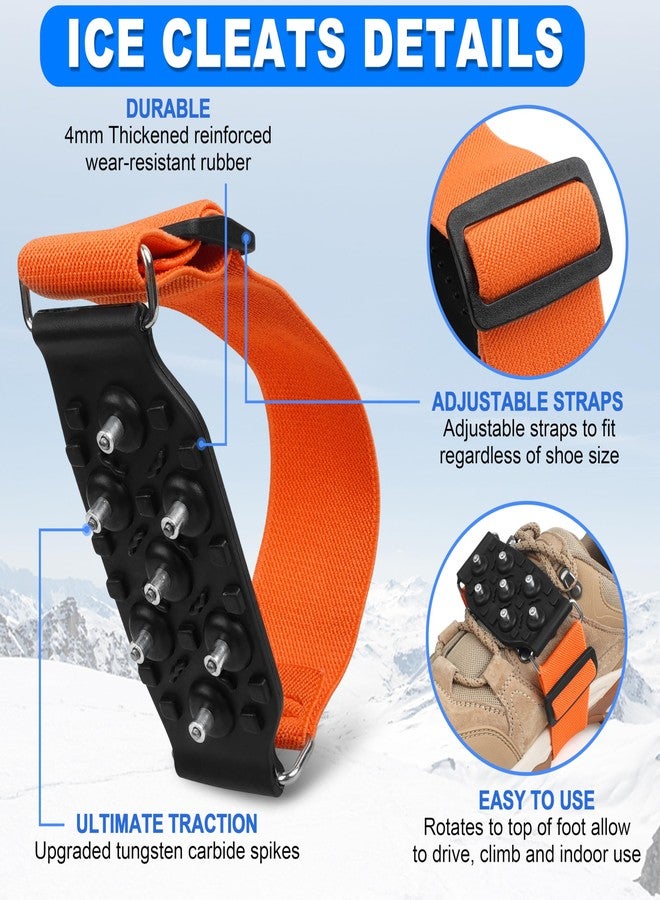 JOGFFDE 7 Studs Cleats Traction Cleats Anti-Skid Traction Grippers Crampons for Footwear On Walking Jogging Hiking Mountaineering Ice Snow Grippers - Image 2