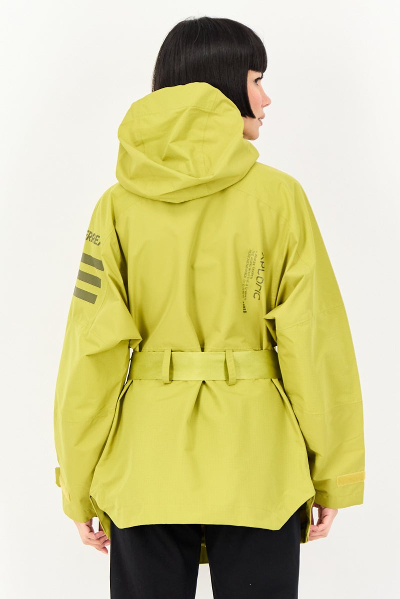 Adidas Women Sportswear Fit Hooded Outdoor Jacket, Bright Olive - Image 2