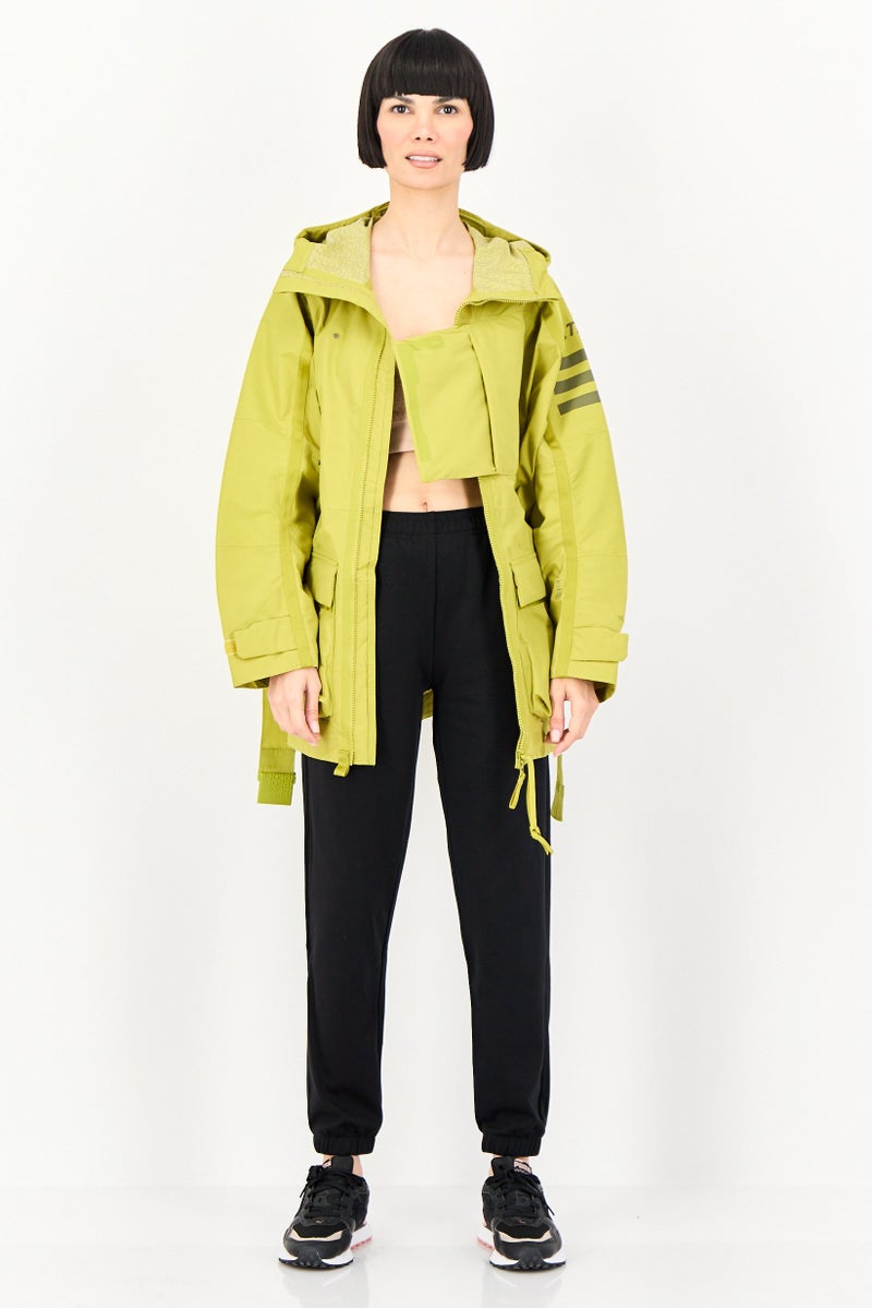 Adidas Women Sportswear Fit Hooded Outdoor Jacket, Bright Olive - Image 4