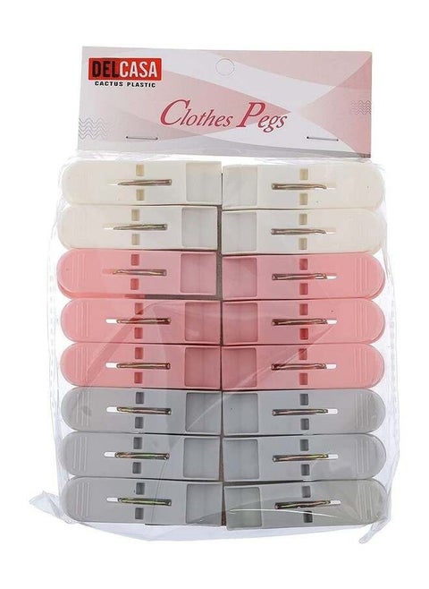 16 Pcs Cloth Clip Plastic And Iron Dc2006 Laundry Clothes Pins Clips With Springs