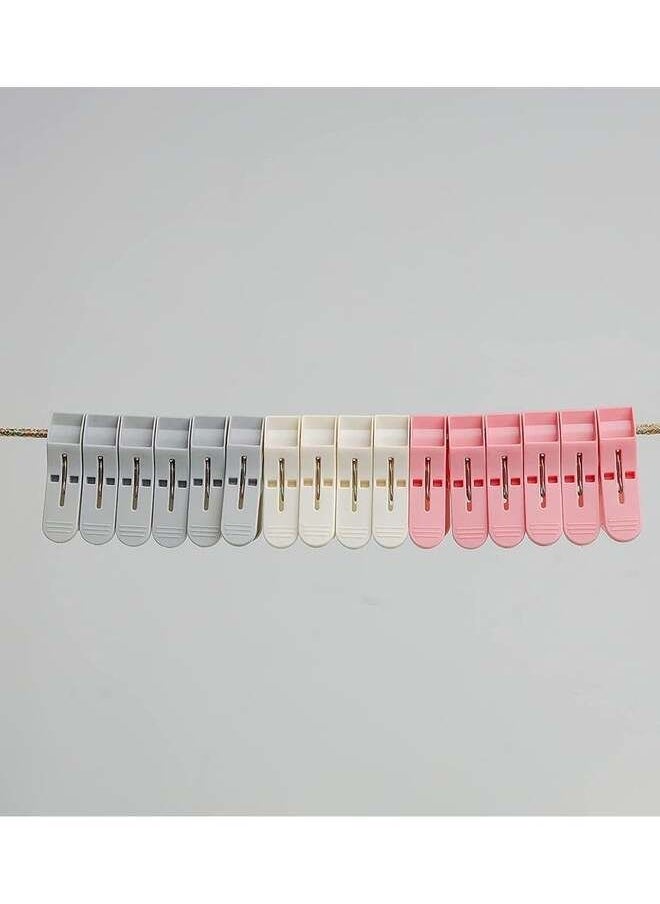 DELCASA - 16 Pcs Cloth Clip Plastic And Iron Dc2006 Laundry Clothes Pins Clips With Springs - Image 1