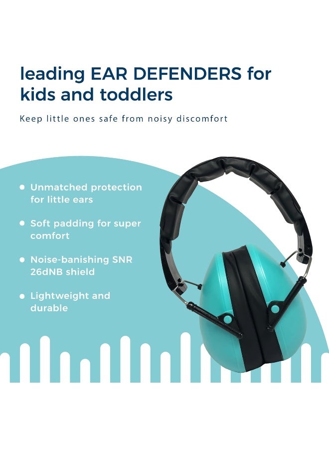 Banz Banz Kidz Earmuffs 2 Years & Older â€“ Lagoon Blue - Loud Noise Cancelling Kids Headphones & Toddler Ear Muffs, Size Adjustable - Image 3