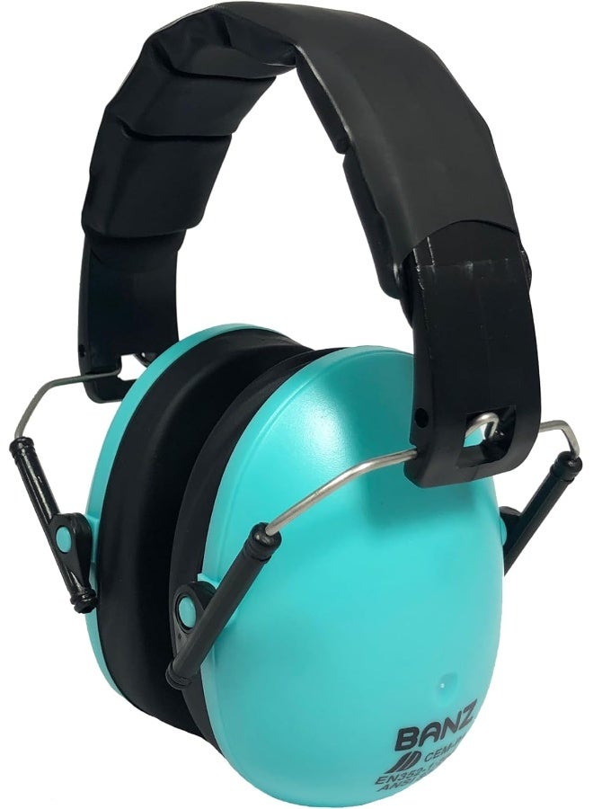 Banz Banz Kidz Earmuffs 2 Years & Older â€“ Lagoon Blue - Loud Noise Cancelling Kids Headphones & Toddler Ear Muffs, Size Adjustable - Image 1