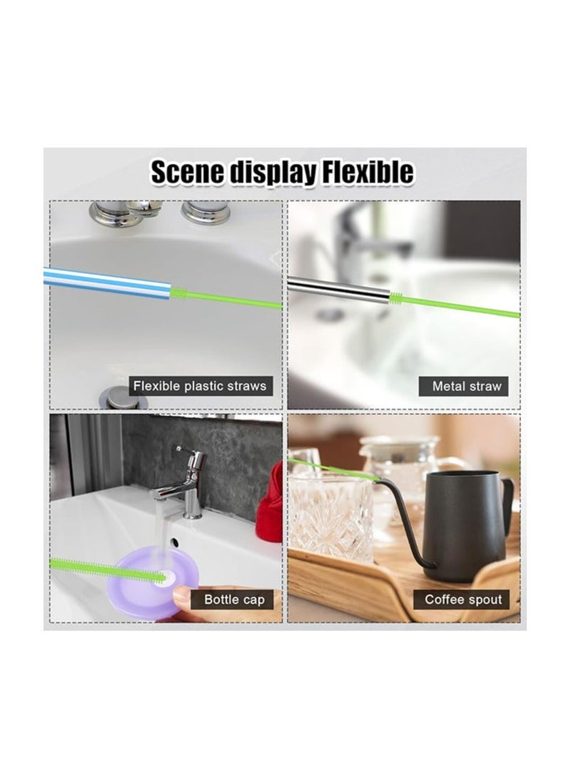 Silicone Straw Cleaning Brush – 9.45 Inch Long, 8mm Gray Reusable Straw Cleaner with Hanging Hole – Bendable Slim Pipe Brush for Glass, Metal & Reusable Straws  - Image 2
